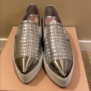 Miu Miu silver platform gymshoe